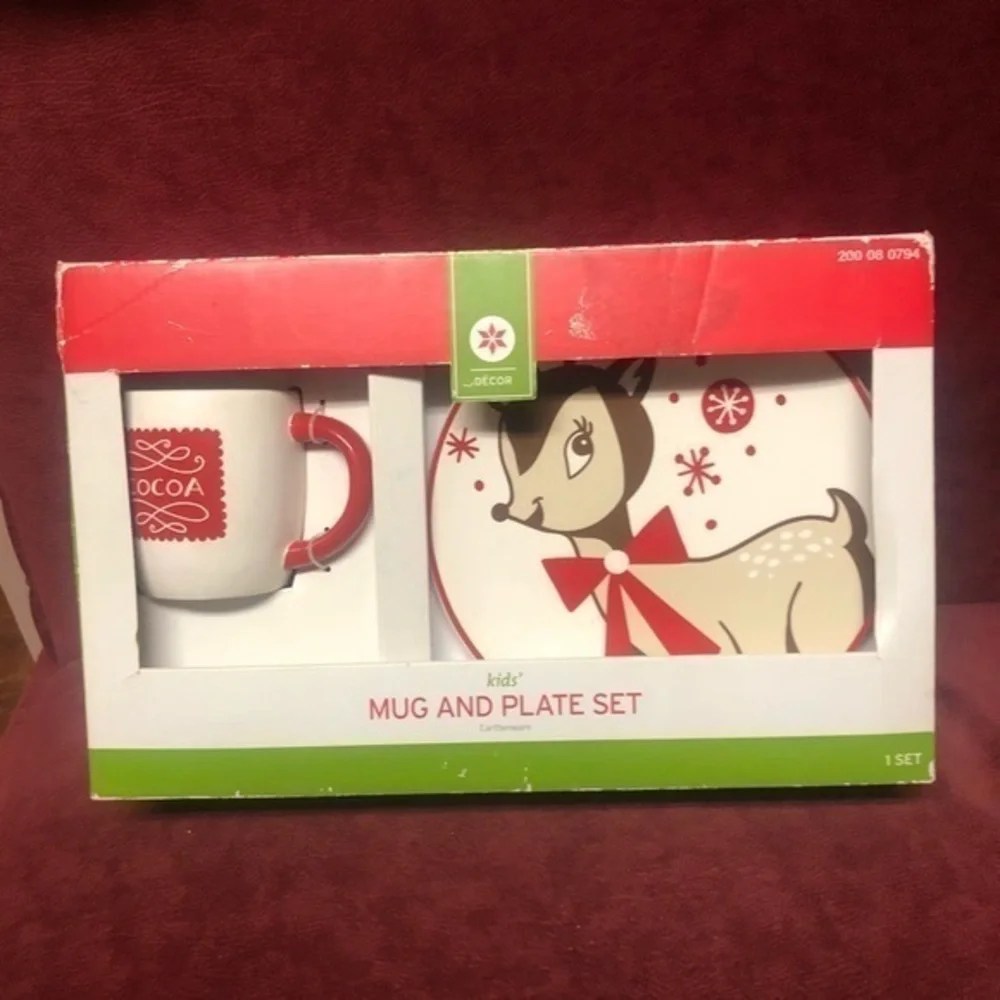Kids mug and plate set